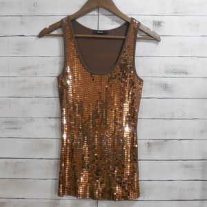 🌹Brown/gold Sequin tank